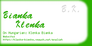 bianka klenka business card